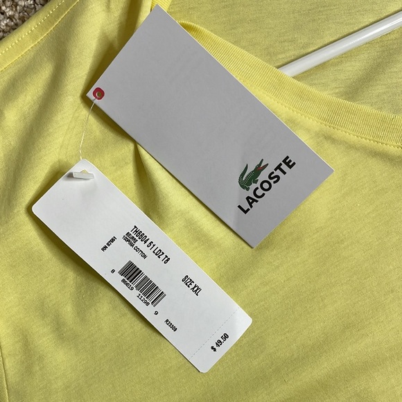 NWT yellow Lacoste v neck - Picture 2 of 3